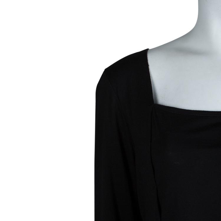 Pre Owned Hugo By Hugo Boss Black Knit  Square Neck Top M