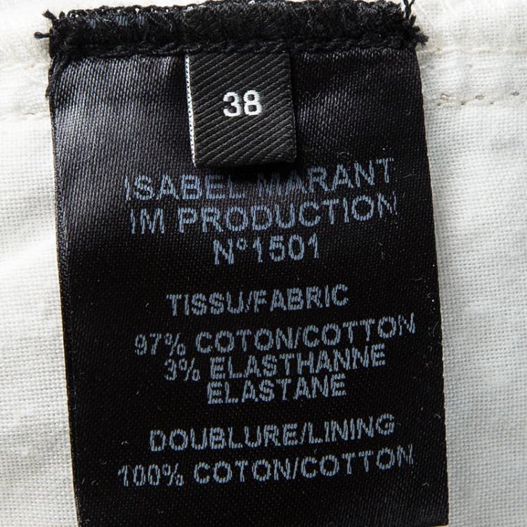 Pre Owned Isabel Marant Off White Printed Low Rise Skinny Viktor Jeans M