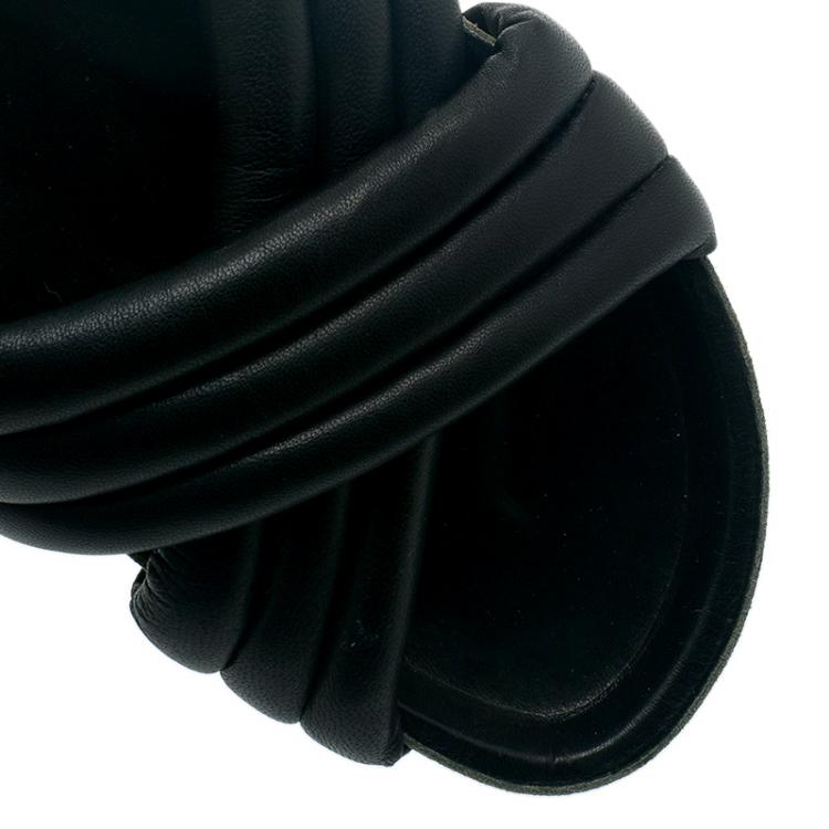 Pre Owned Isabel Marant Black Lambskin Holden Flat Sandals Size 38