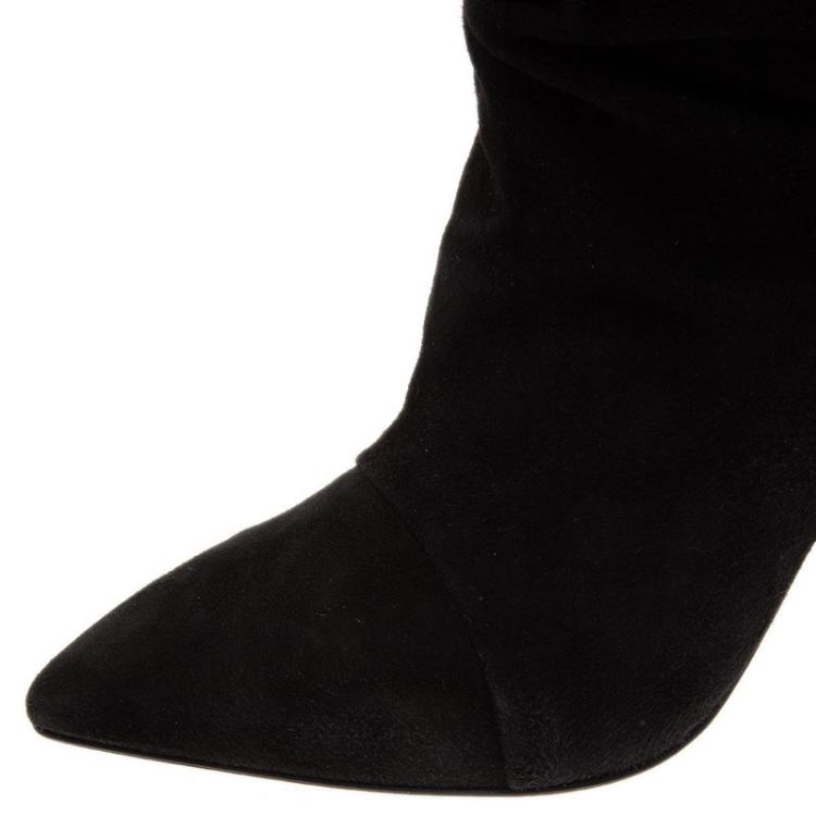 Pre Owned Isabel Marant Black Leather and Suede Lance Ankle Boots Size 38