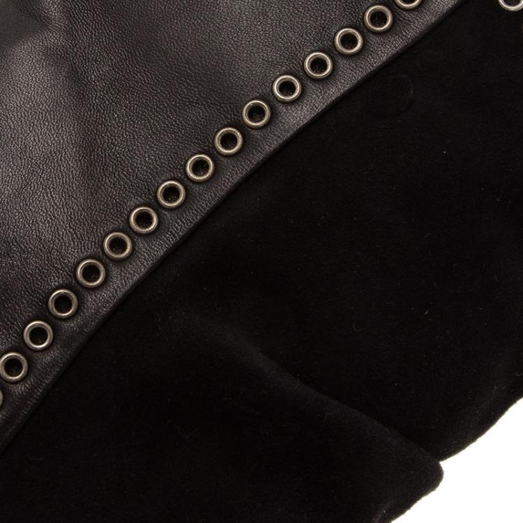 Pre Owned Isabel Marant Black Leather and Suede Lance Ankle Boots Size 38