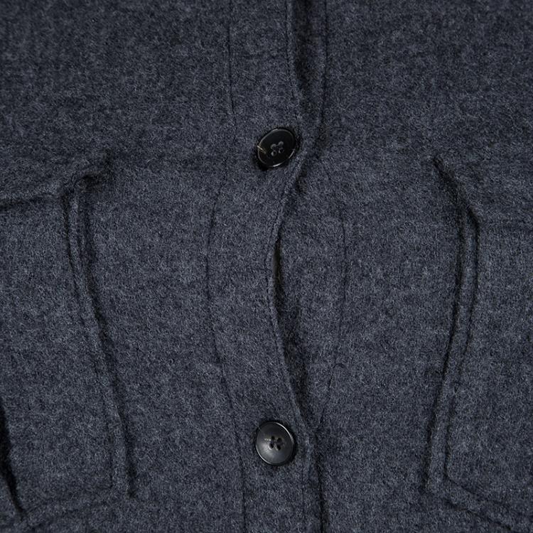 Pre Owned Isabel Marant Grey Wool Collarless Jacket S