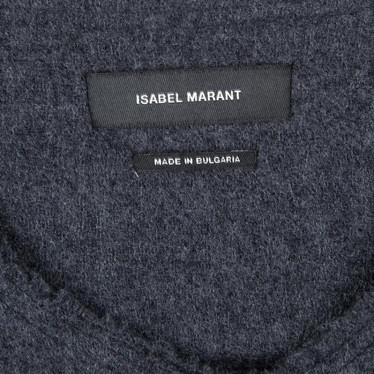 Pre Owned Isabel Marant Grey Wool Collarless Jacket S