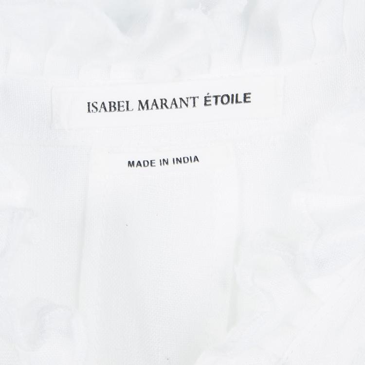 Pre Owned Isabel Marant Etoile White Linen Cut Out Detail Delphine Blouse M