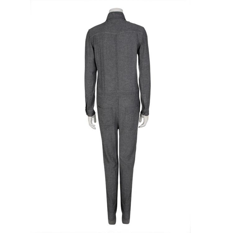 مملوكة مسبقًا Isabel Marant Etoile Grey Gabardine Peters Long Sleeve Jumpsuit S