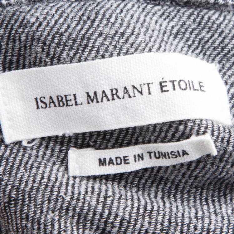 مملوكة مسبقًا Isabel Marant Etoile Grey Gabardine Peters Long Sleeve Jumpsuit S