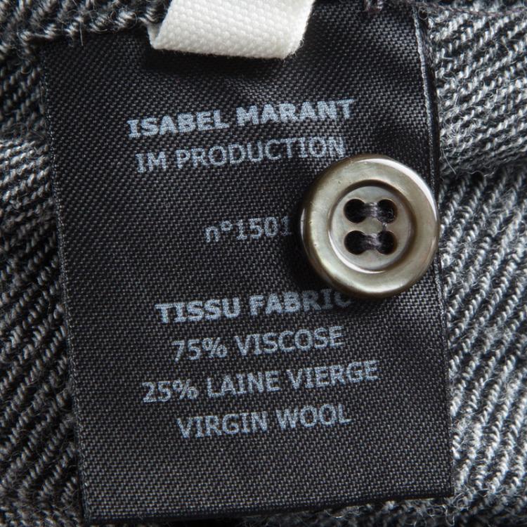 مملوكة مسبقًا Isabel Marant Etoile Grey Gabardine Peters Long Sleeve Jumpsuit S