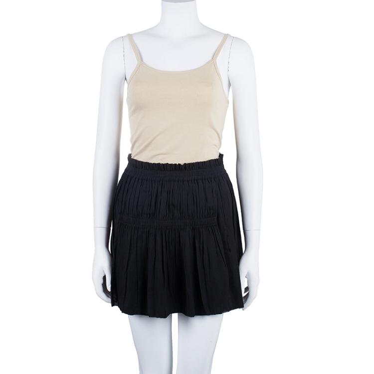 Pre Owned Isabel Marant Black Gathered Skirt S