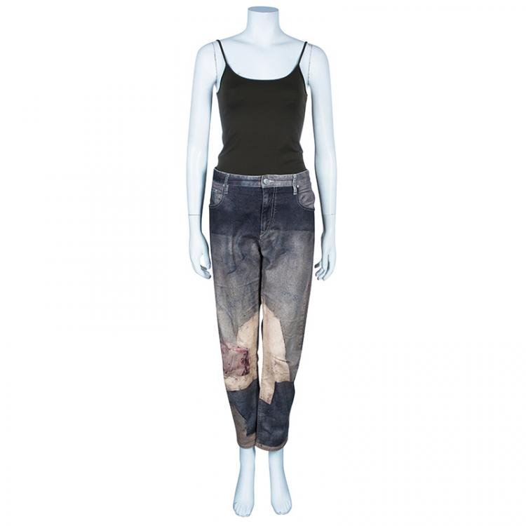 Pre Owned Isabel Marant Printed Denim Jeans L