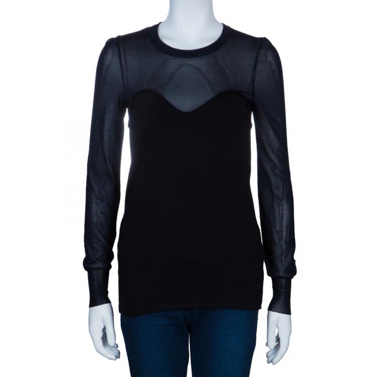 Pre Owned Isabel Marant Black Sheer Top M