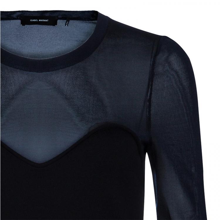 Pre Owned Isabel Marant Black Sheer Top M