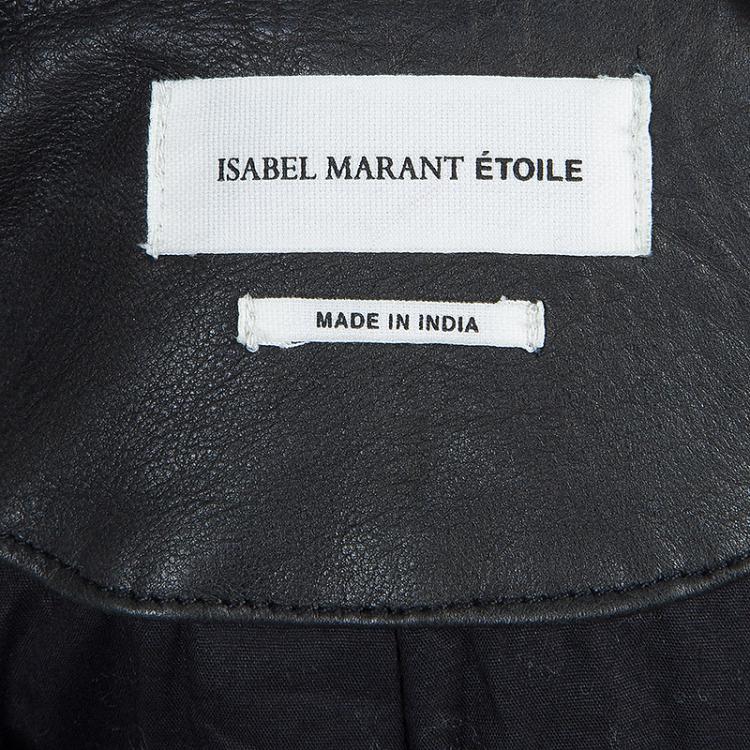 Pre Owned Isabel Marant Etoile Black Quilting Detail Leather Jacket S