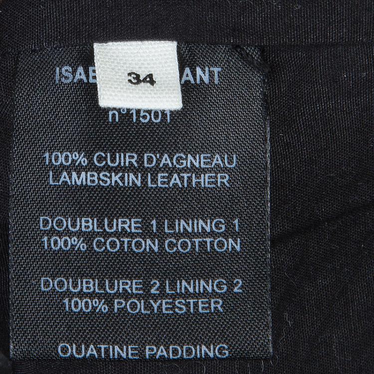 Pre Owned Isabel Marant Etoile Black Quilting Detail Leather Jacket S