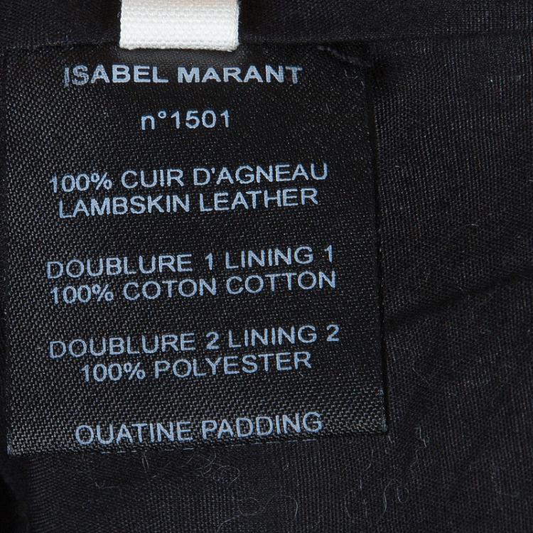 Pre Owned Isabel Marant Etoile Black Quilting Detail Leather Jacket S