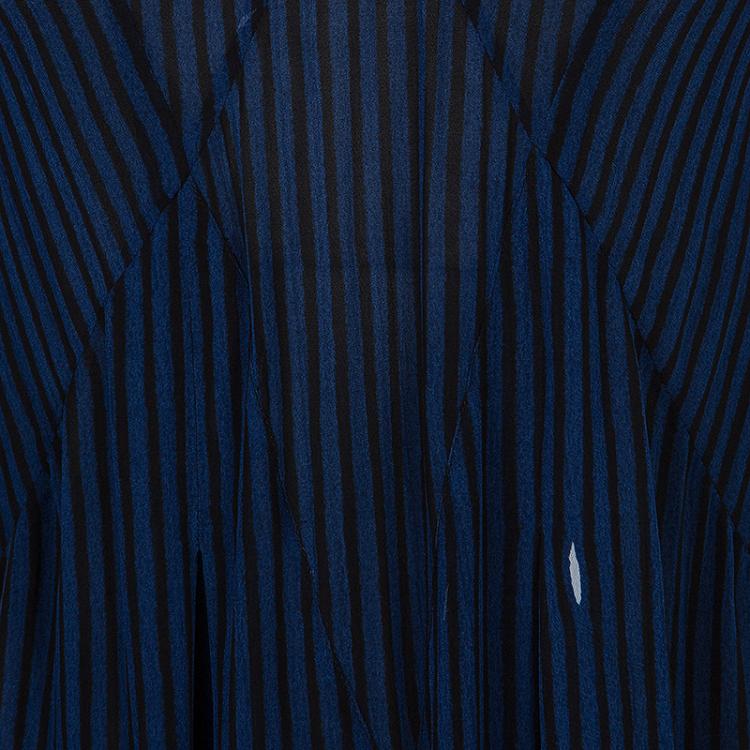 Pre Owned Isabel Marant Etoile Blue and Black Striped Sleeveless Maxi Dress S
