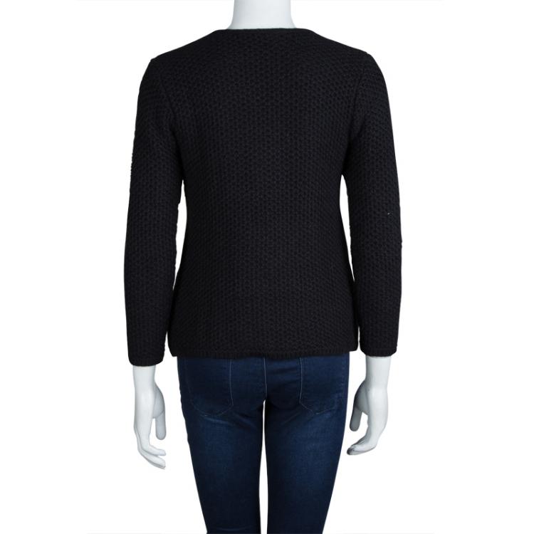 Pre Owned Isabel Marant Black Chunky Knit Long Sleeve Sweater S