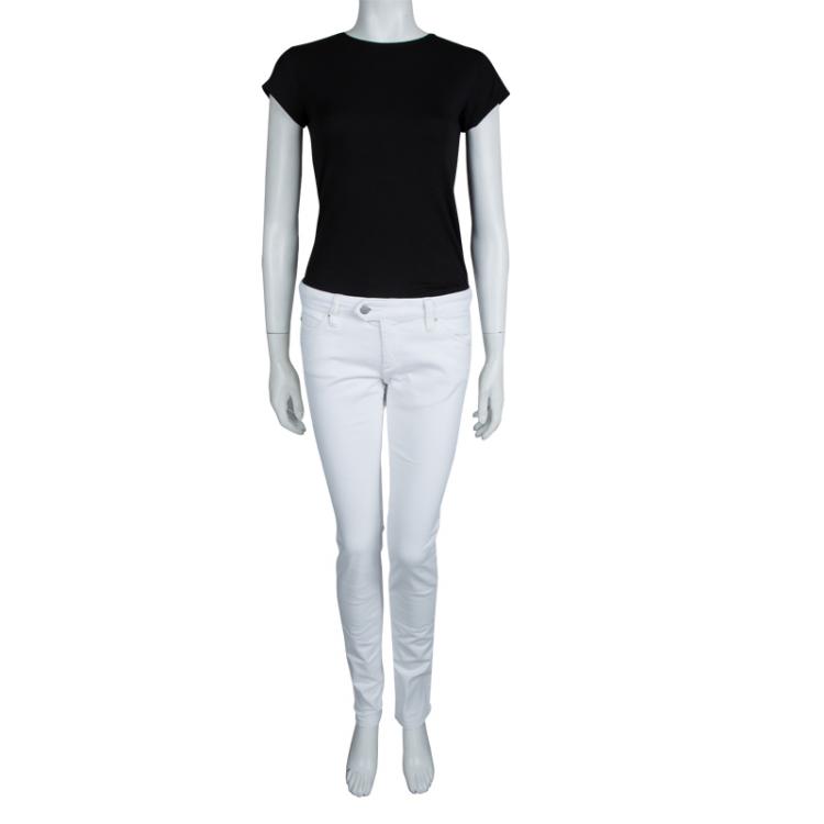 مملوكة مسبقًا Isabel Marant Etoile White Denim Skinny Jeans M