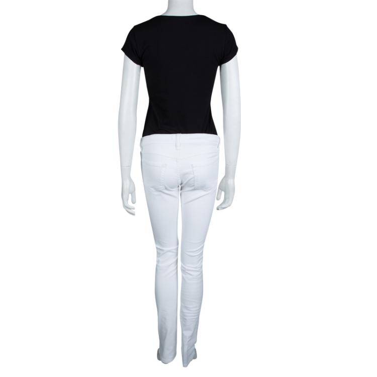 مملوكة مسبقًا Isabel Marant Etoile White Denim Skinny Jeans M