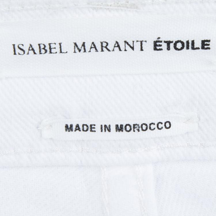 مملوكة مسبقًا Isabel Marant Etoile White Denim Skinny Jeans M