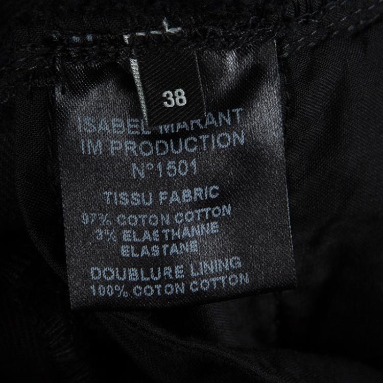 Pre Owned Isabel Marant Black Denim Geometric Paneled Stanford Jeans M