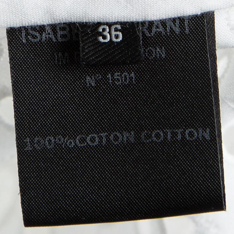 Pre Owned Isabel Marant White Cutout Eyelet Embroidered Cotton Blouse  S