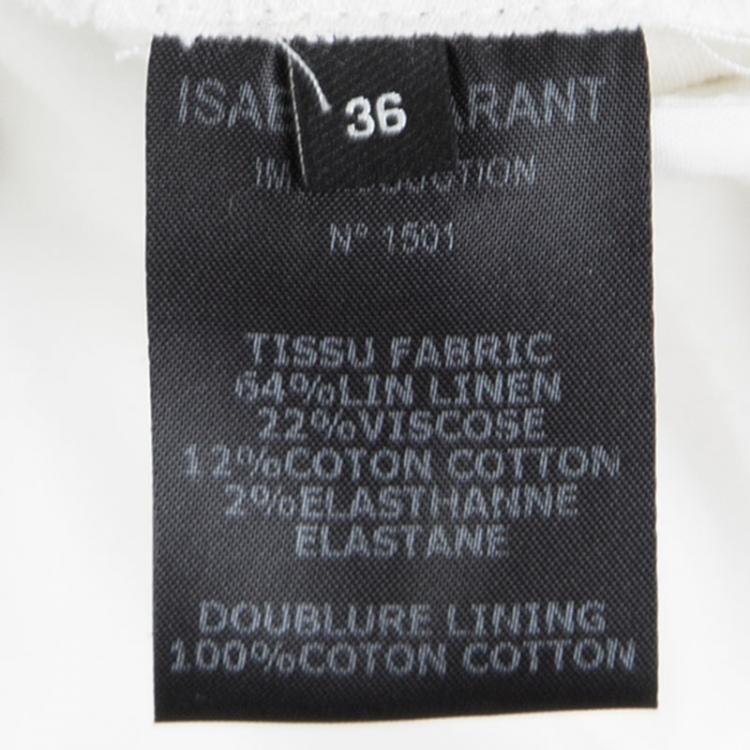 Pre Owned Isabel Marant White Linen Tie Detail Frayed Bottom Pants S
