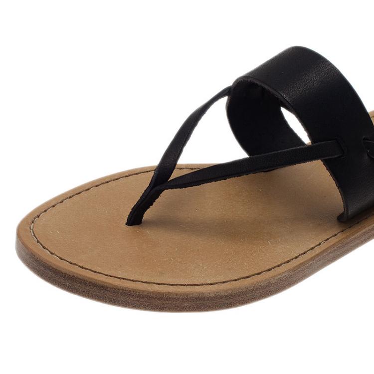 Pre Owned Isabel Marant Black Leather Étoile Alexia Sandals Size 38