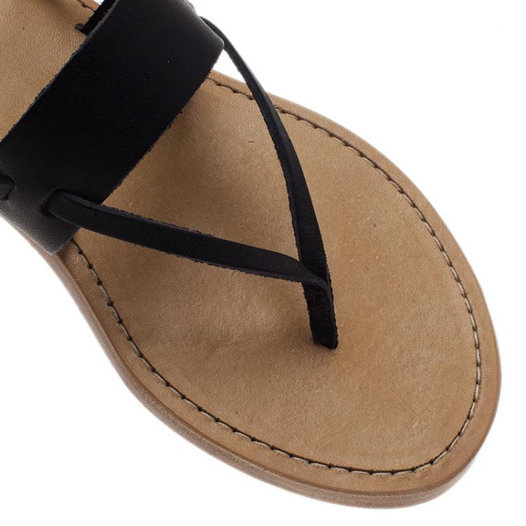 Pre Owned Isabel Marant Black Leather Étoile Alexia Sandals Size 38