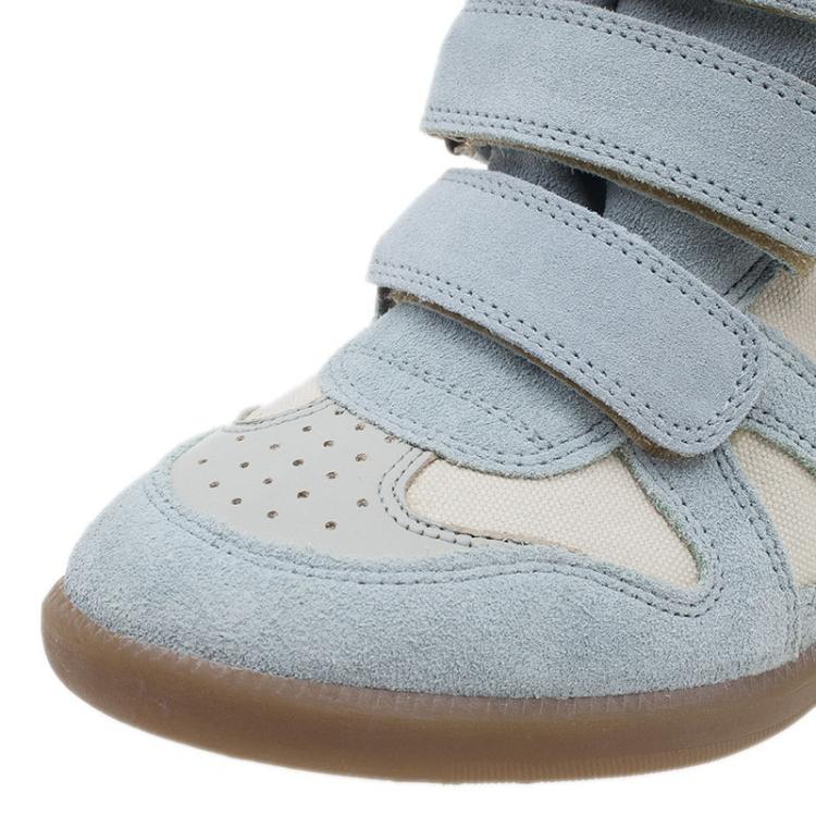 Pre Owned Isabel Marant Blue Bayley Star Wedge Sneakers Size 37