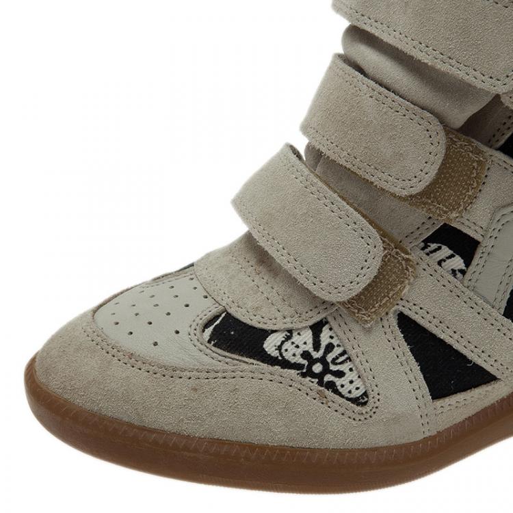 Pre Owned Isabel Marant Beige Bekett Wedge Sneakers Size 39