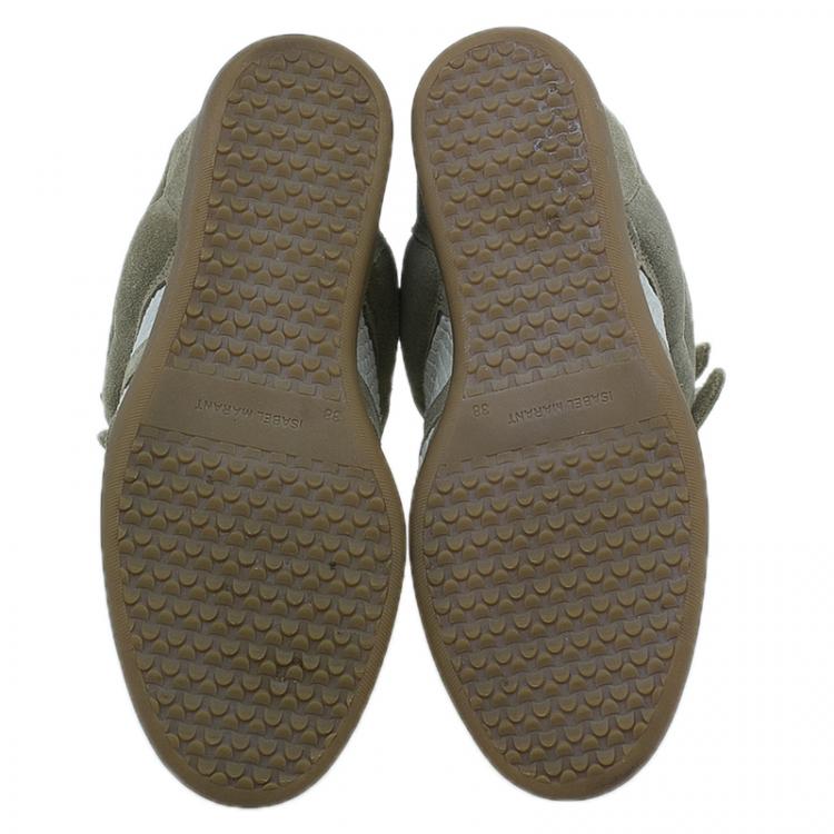 Pre Owned Isabel Marant Beige Bekett Wedge Sneakers Size 38