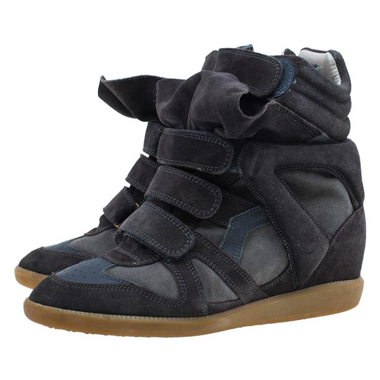 Pre Owned Isabel Marant Brown Suede Bekket Wedge Sneakers Size 39