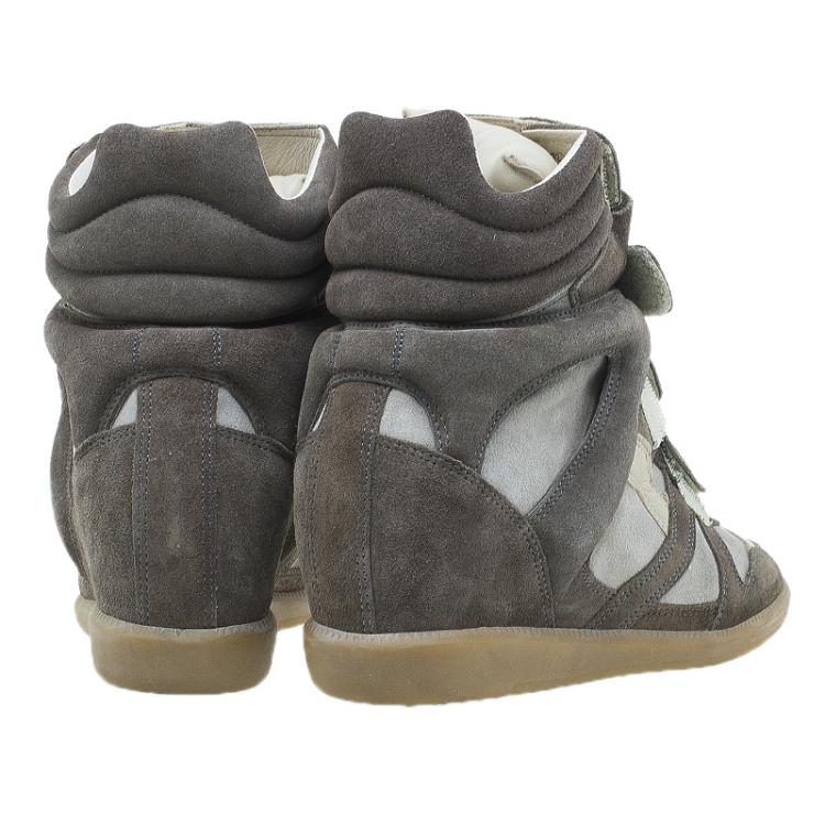 Pre Owned Isabel Marant Beige Bekett Wedge Sneakers Size 39