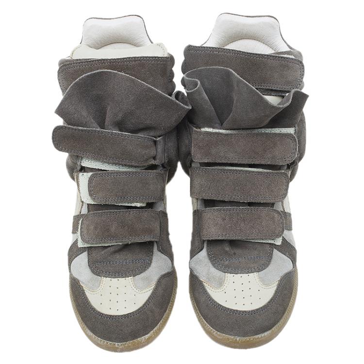 Pre Owned Isabel Marant Beige Bekett Wedge Sneakers Size 39