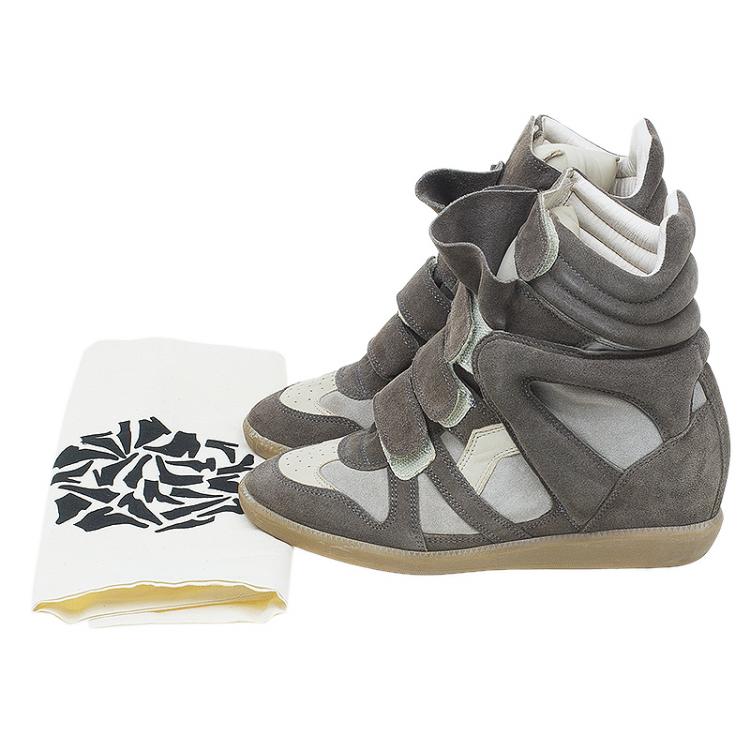 Pre Owned Isabel Marant Beige Bekett Wedge Sneakers Size 39