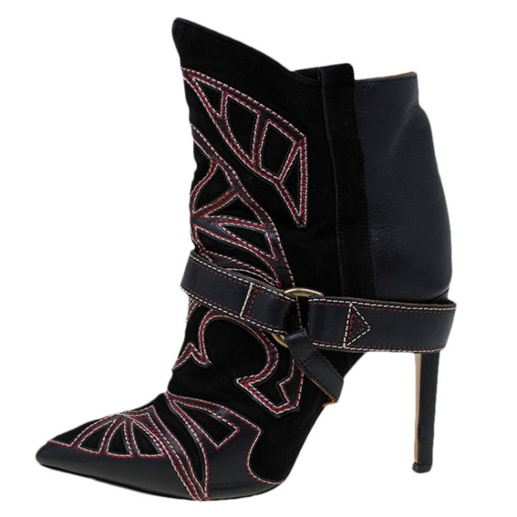 Isabel Embroidered Suede and Betty Ankle Boots Size 37 Isabel Marant |