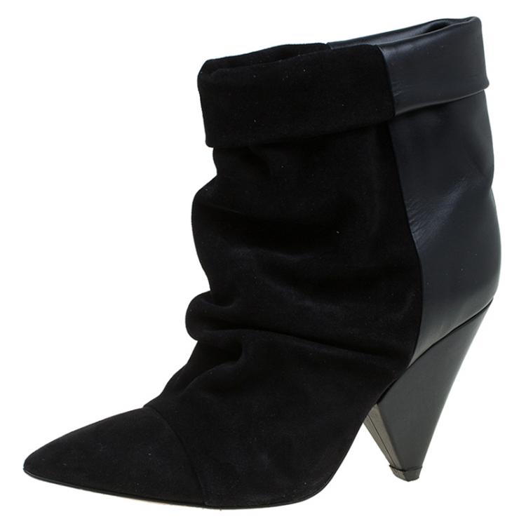 aflevere velstand Paine Gillic Isabel Marant Black Suede and Leather Andrew Ankle Boots Size 37 Isabel  Marant | TLC