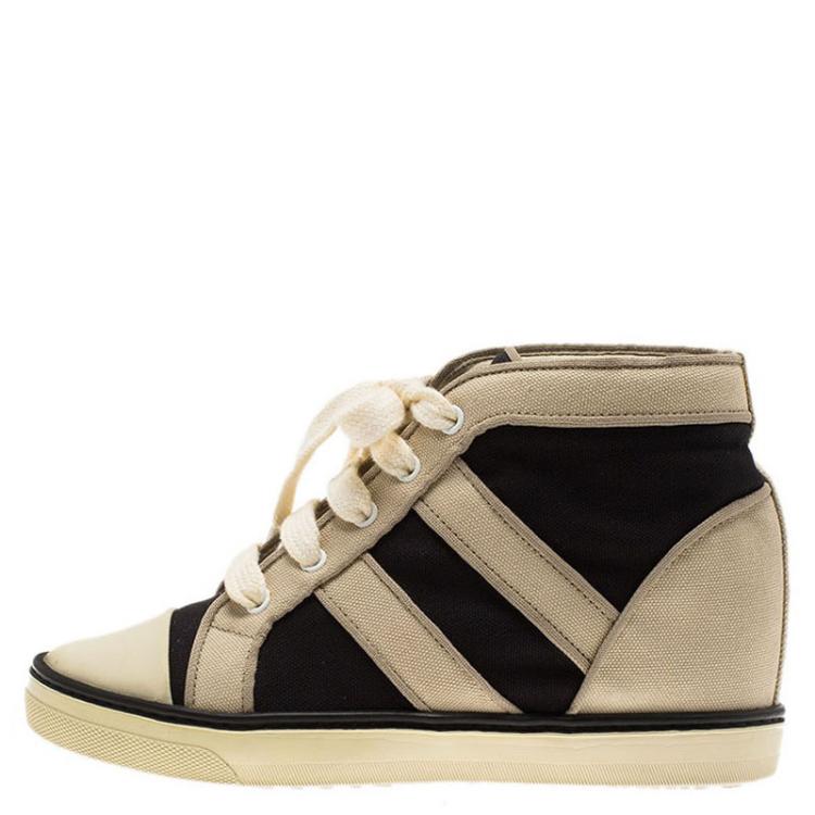 overschot kapperszaak Mooi Isabel Marant Two Tone Canvas Lace Up Wedge Sneakers Size 37 Isabel Marant  | TLC
