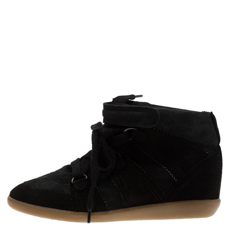 Isabel Marant Black Suede Bobby Wedge Sneakers Size Isabel | TLC