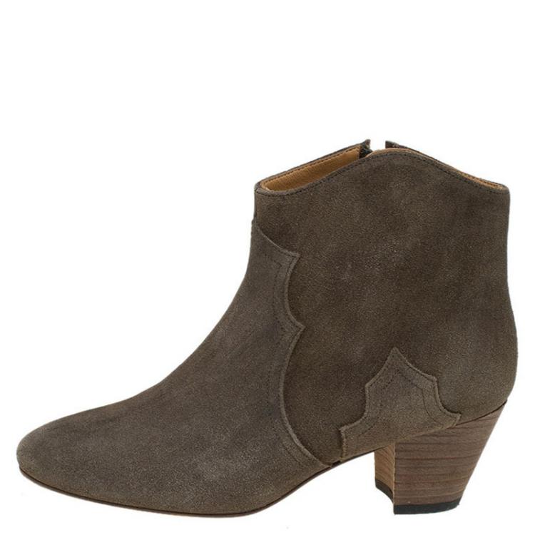 Marant Tan Brown Suede Dicker Ankle Boots 39 Isabel Marant | TLC