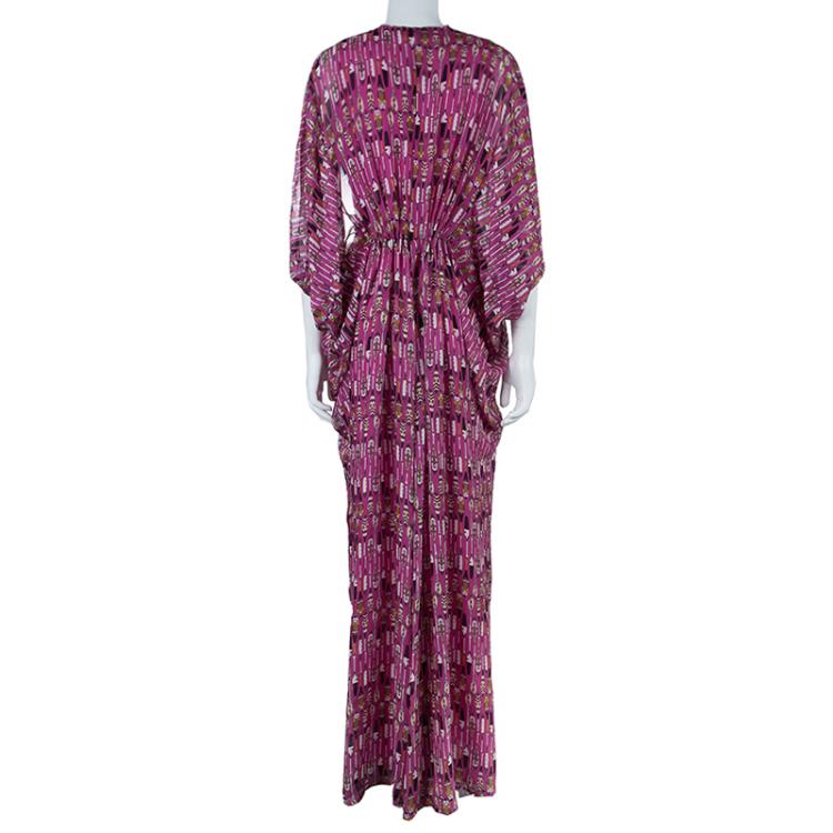 Pre Owned Issa Pink Printed Kaftan Dress S