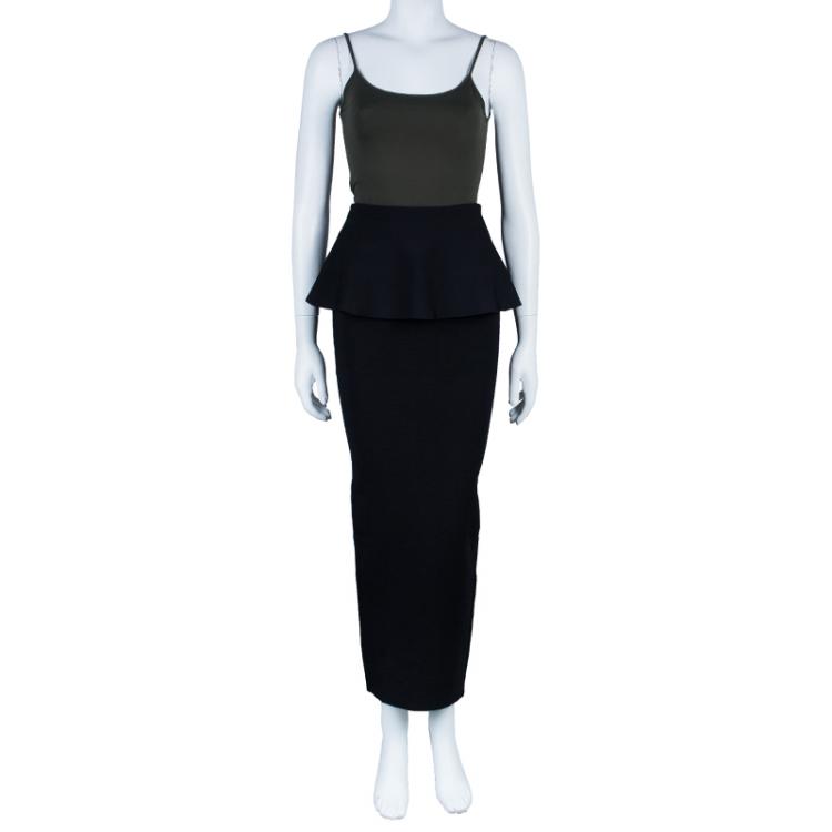 Pre Owned Issa Edith Peplum Maxi Skirt XS
