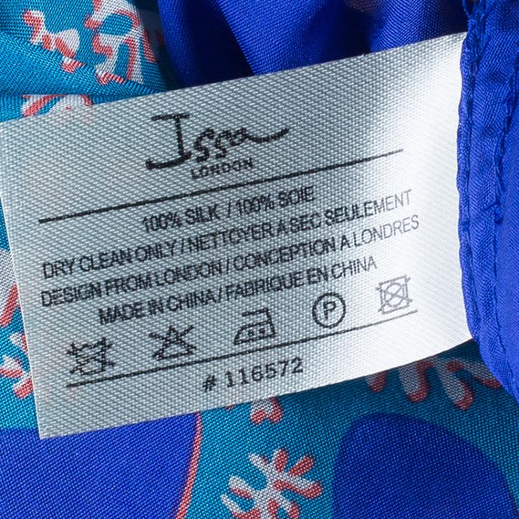 Pre Owned Issa Printed Silk Chiffon Kimono Maxi Dress M