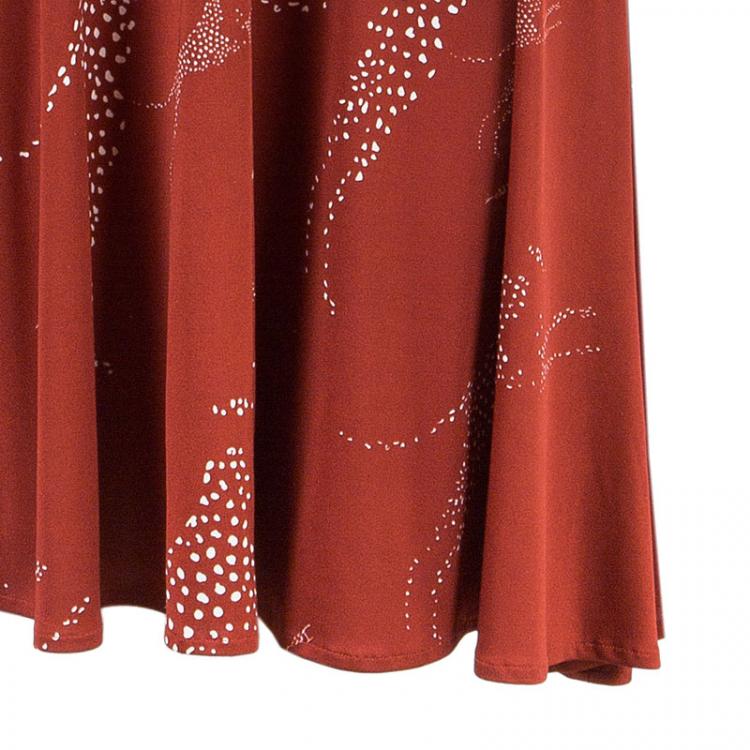 Pre Owned Issa London Red Silk Printed Dress S
