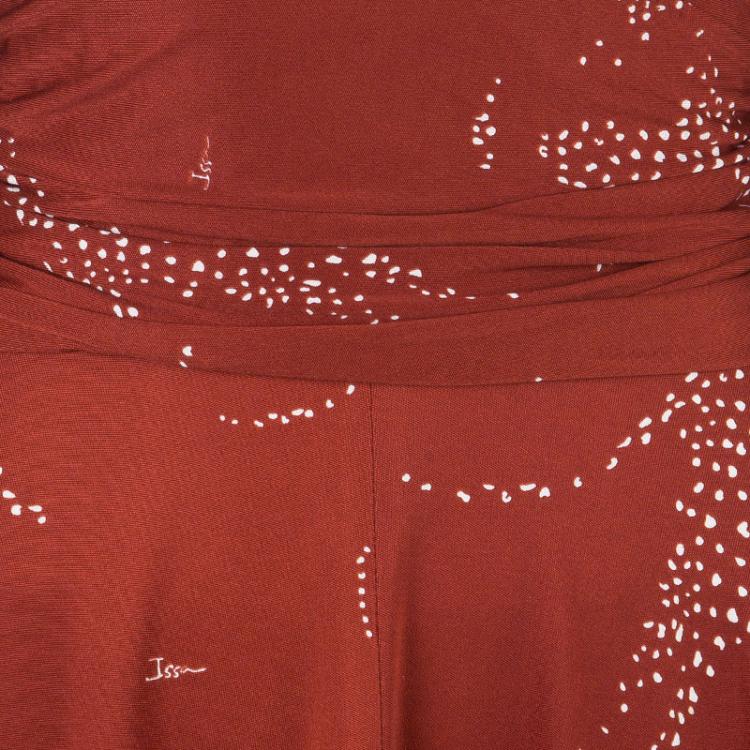 Pre Owned Issa London Red Silk Printed Dress S
