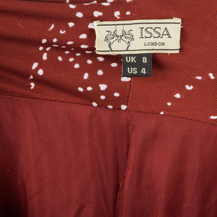 Pre Owned Issa London Red Silk Printed Dress S