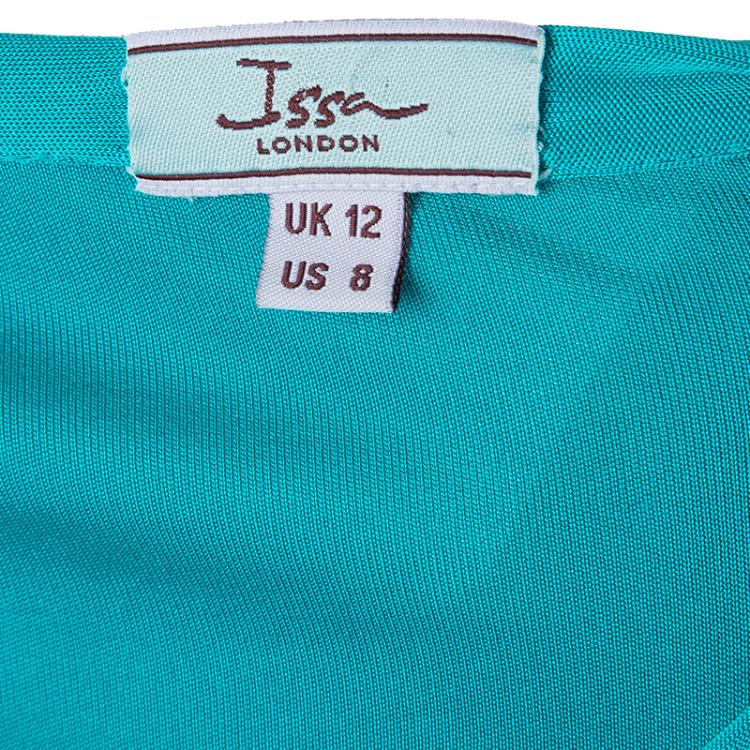 Pre Owned Issa Sea Blue Front Knot Detail Dress M