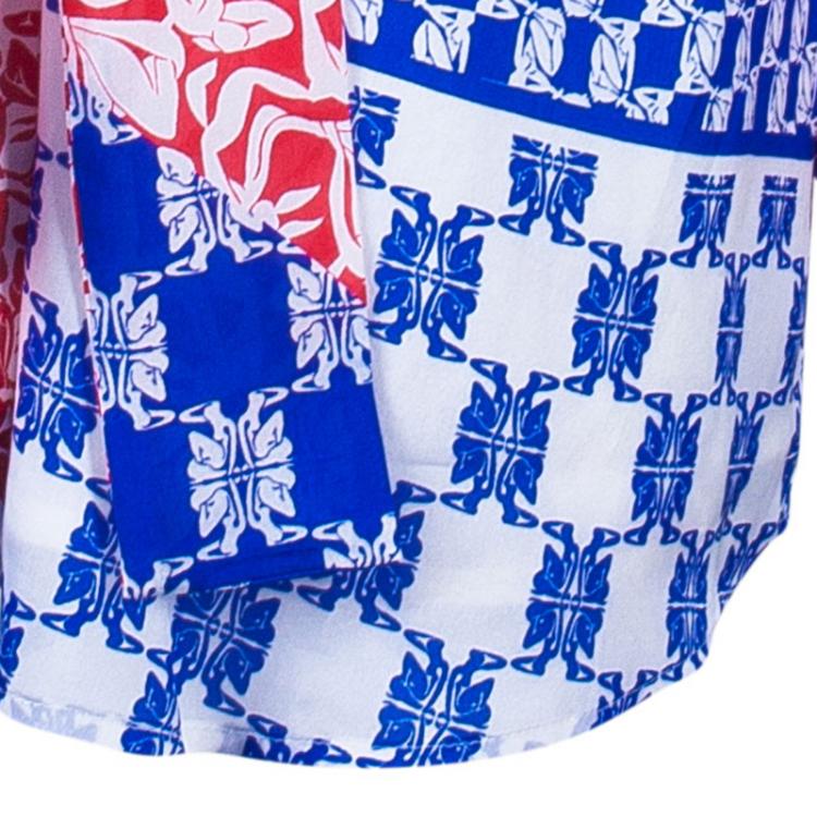 Pre Owned Issa London Printed Silk Kimono Mini Dress L