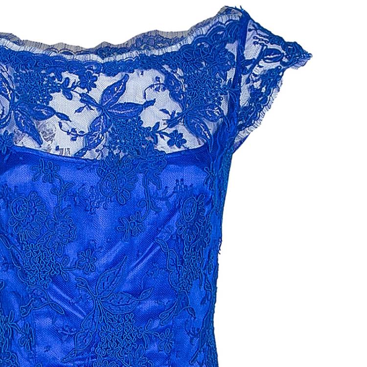 Pre Owned Issa London Blue Lace Dress S