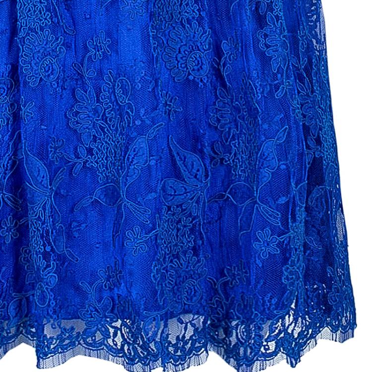Pre Owned Issa London Blue Lace Dress S